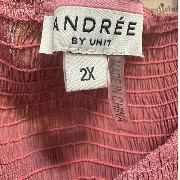 Beautiful Andree by Unit Mauve Tiered Scrunched L/S Dress 2x - Picture 4 of 5